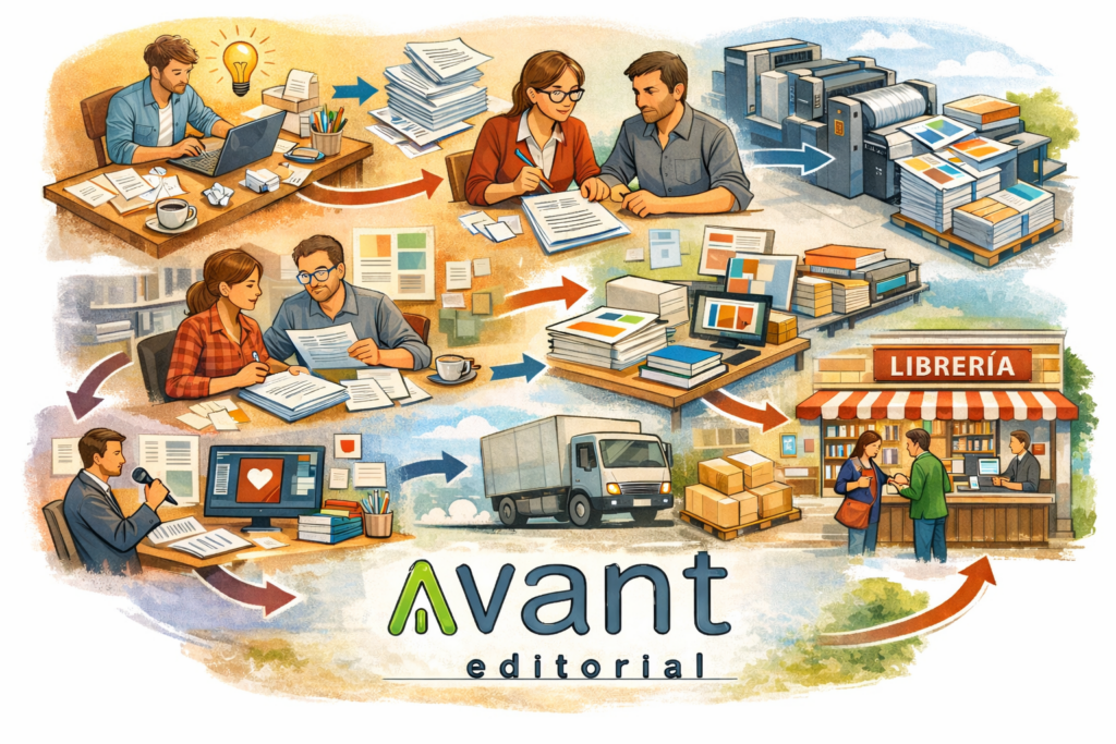 Proceso de creación de un libro paso a paso desde el manuscrito hasta la publicación